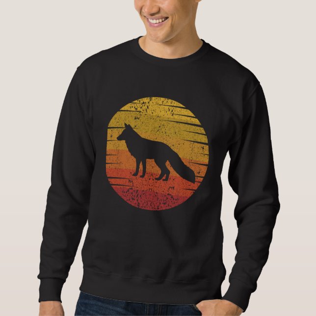 Fox Retro Sunset Fox Wild Animal Sweatshirt (Vorderseite)