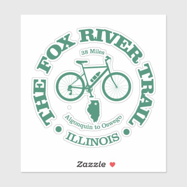 Fox River Trail (Radfahren) Aufkleber (Blatt)