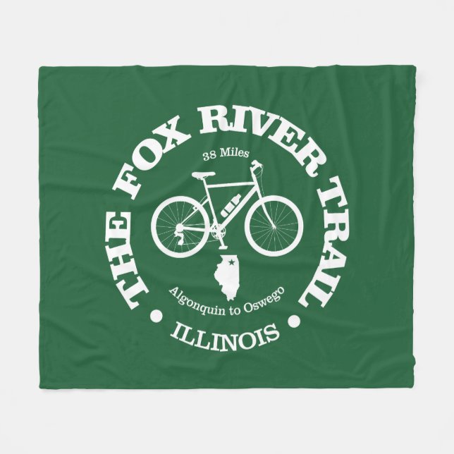 Fox River Trail (Radfahren) Fleecedecke (Vorderseite (Horizontal))