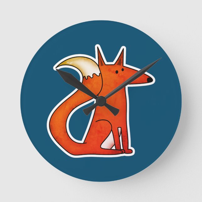 Fox Runde Wanduhr (Vorderseite)
