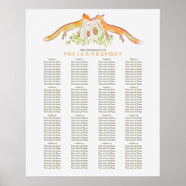 Fox Rustic Woodland Hochzeitstabelle Poster