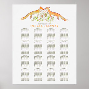 Fox Rustic Woodland Hochzeitstabelle Poster