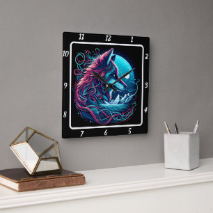 Fox Sentinel vom Gipfel Quadratische Wanduhr