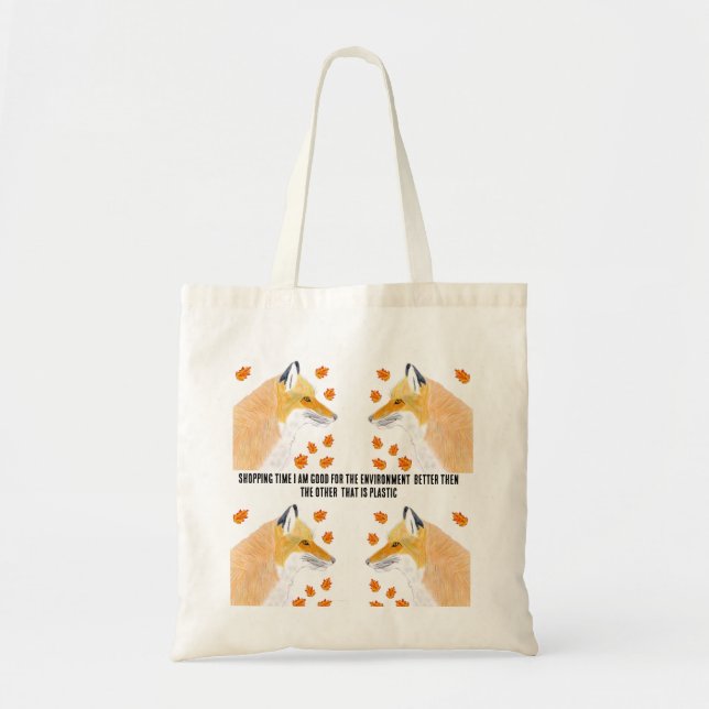 Fox Shopping Time Tote Bag Tragetasche (Vorne)
