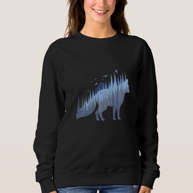 Fox silhouette fox forest hunter  2 sweatshirt (Vorderseite)