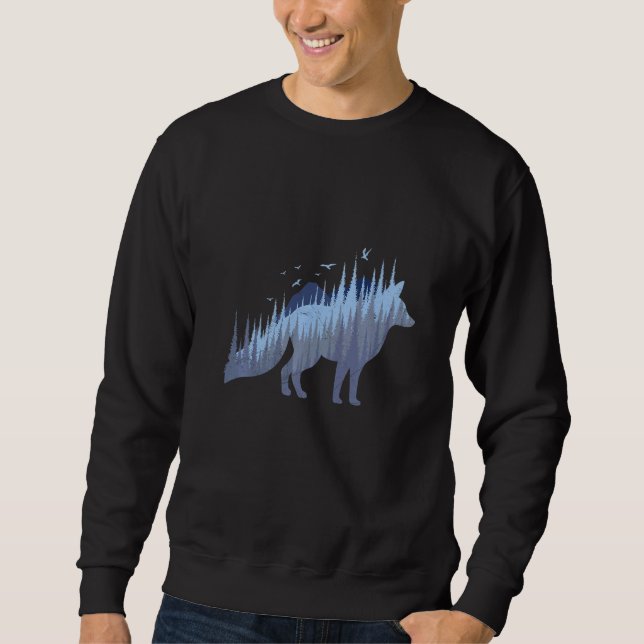 Fox silhouette fox forest hunter  2 sweatshirt (Vorderseite)