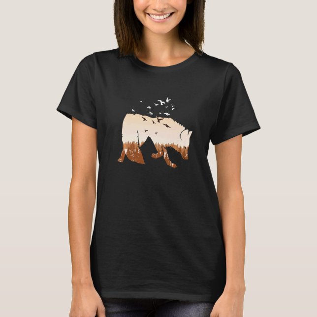 Fox Silhouette Fuchs Jäger Jagd natur T-Shirt (Vorderseite)