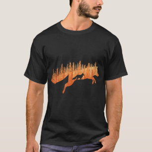Fox Silhouette Fuchs Wald Jäger T-Shirt
