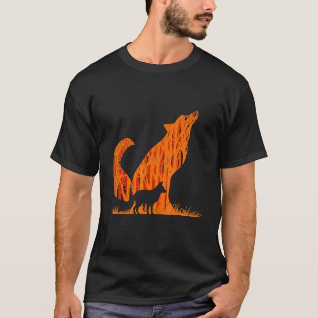 Fox-Silhouette-Fuchs-Waldjäger 1 T-Shirt (Vorderseite)