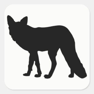 Fox-Silhouette Quadratischer Aufkleber