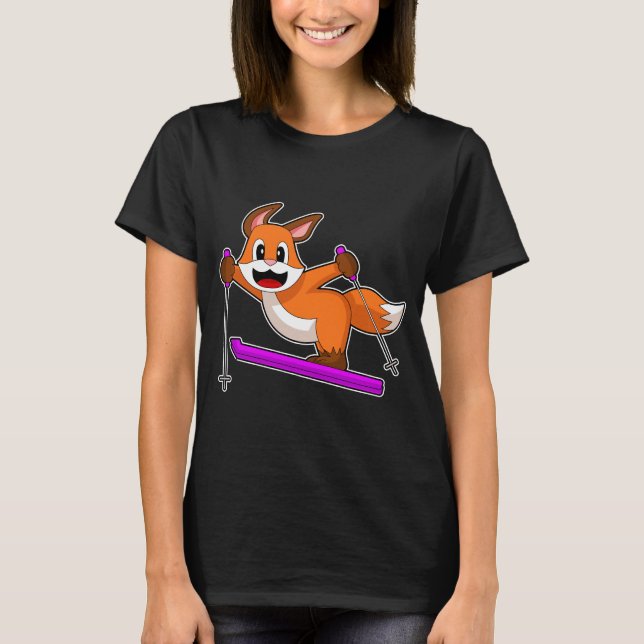 Fox Skier Wintersport T-Shirt (Vorderseite)