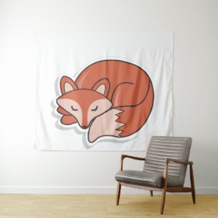 Fox Sleeping Wandteppich