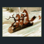 Fox Sleigh Ride Vintag Print Poster<br><div class="desc">Vintage images remastered into uniart and requories.</div>