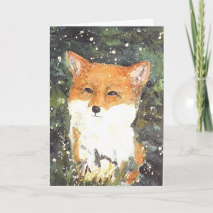 Fox Snow Winter Weihnachten Karte