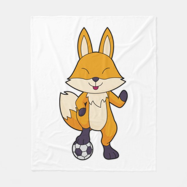 Fox Soccer Player Soccer Fleecedecke (Vorderseite)