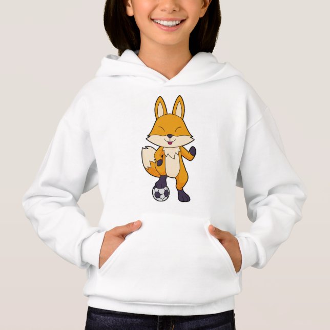 Fox Soccer Player Soccer Hoodie (Vorderseite)