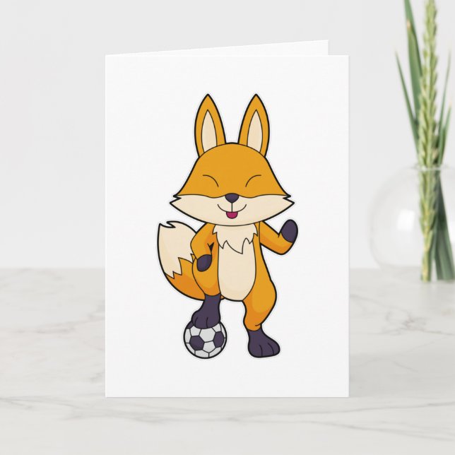 Fox Soccer Player Soccer Karte (Vorderseite)
