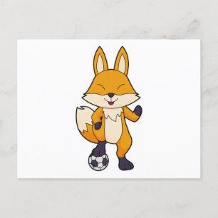 Fox Soccer Player Soccer Postkarte