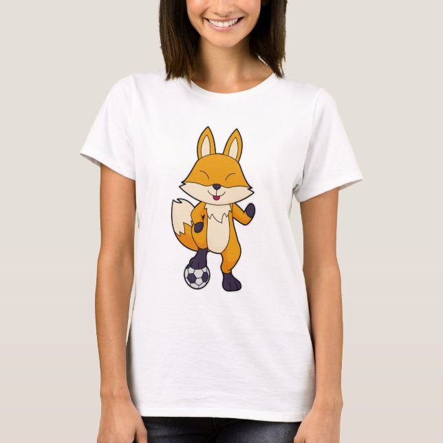 Fox Soccer Player Soccer T-Shirt (Vorderseite)