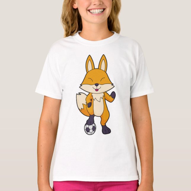 Fox Soccer Player Soccer T-Shirt (Vorderseite)