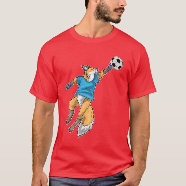 Fox Soccer Player Soccer T-Shirt (Vorderseite)