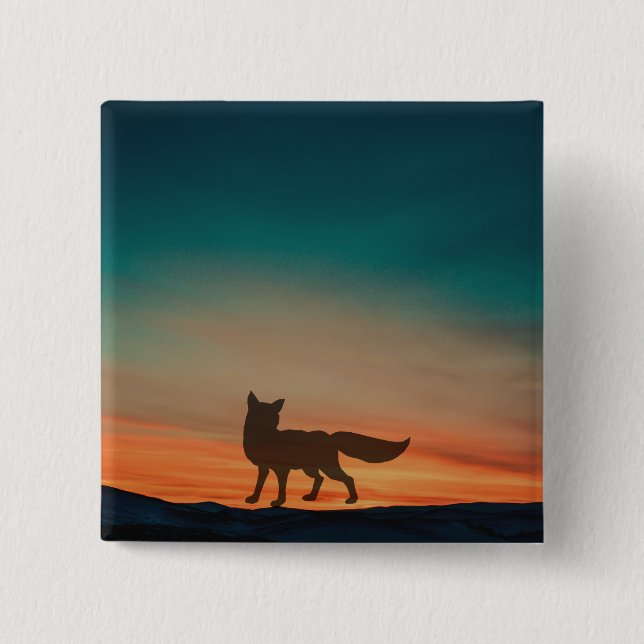 Fox-Sonnenuntergangstaste Button (Vorderseite)