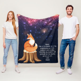 Fox Space Galaxy kundenspezifischer Letter Blanket Fleecedecke