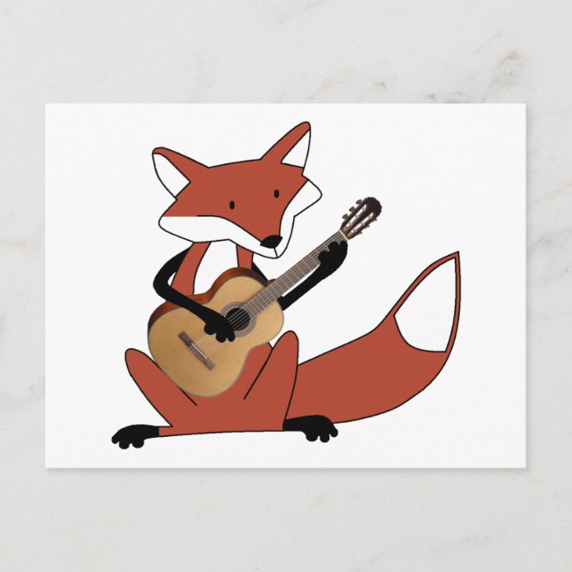 Fox spielt Gitarre Postkarte (Vorderseite)