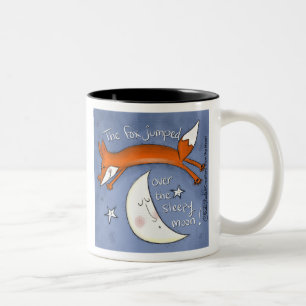 Fox sprang über den Mond Zweifarbige Tasse