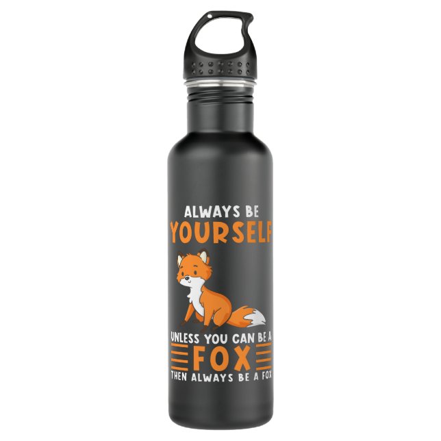 Fox Sprichwort Funny Edelstahlflasche (Vorderseite)