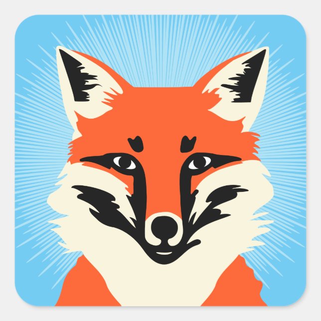 Fox Square Sticker (Vorderseite)