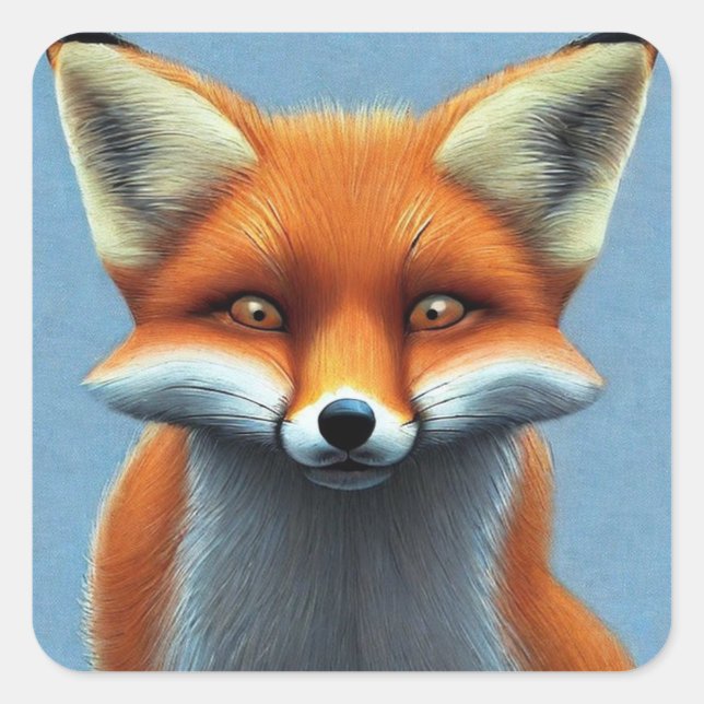 Fox Square Sticker (Vorderseite)