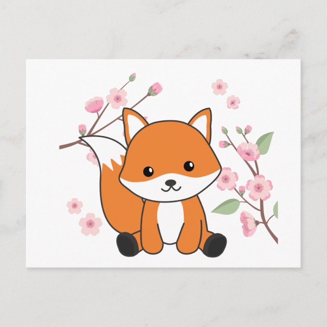 Fox Sweet Animes for Kawaii Foxes Postcard Postkarte (Vorderseite)