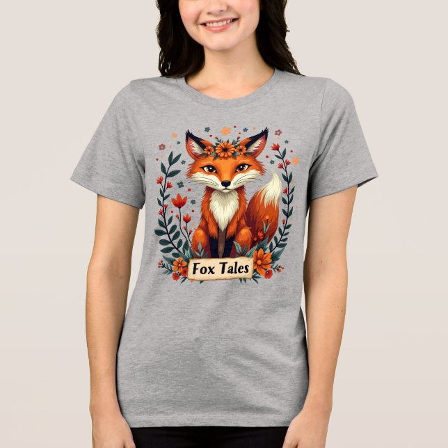 Fox Tales Boho Woodland Animal Tri-Blend Shirt (Vorderseite)
