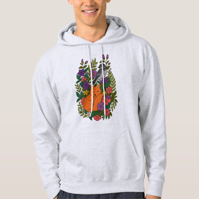 Fox, Taube und Blume Hoodie (Vorderseite)