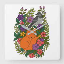 Fox, Taube und Blume