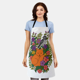 Fox, Taube und Blume Schürze