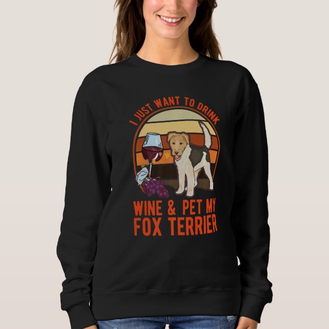 Fox Terrier And Wine Wire Fox Terrier Sweatshirt (Vorderseite)