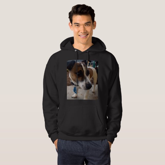 Fox Terrier, Attraction Mens Black Hoodie (Vorne ganz)