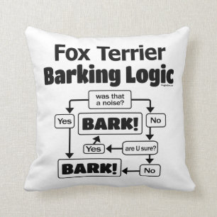 Fox Terrier Barking Logic Kissen
