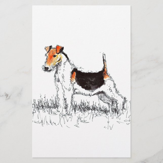 Fox Terrier Briefpapier (Vorderseite)