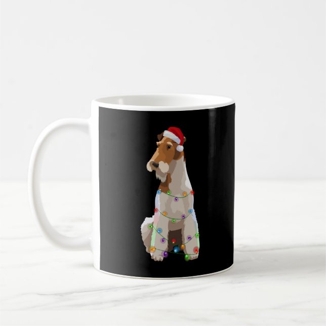 Fox Terrier Christmas Lights Xmas Dog Lover  Kaffeetasse (Links)