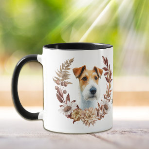 Fox Terrier Dog Herbstkranz Tasse