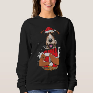 Fox Terrier Dog Santa I Liebe Mama Tattoo Ugly Chr Sweatshirt