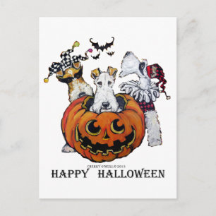 Fox Terrier Halloween Postkarte
