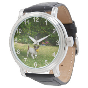 Fox Terrier Happy Days, Mens Wristwatch Armbanduhr
