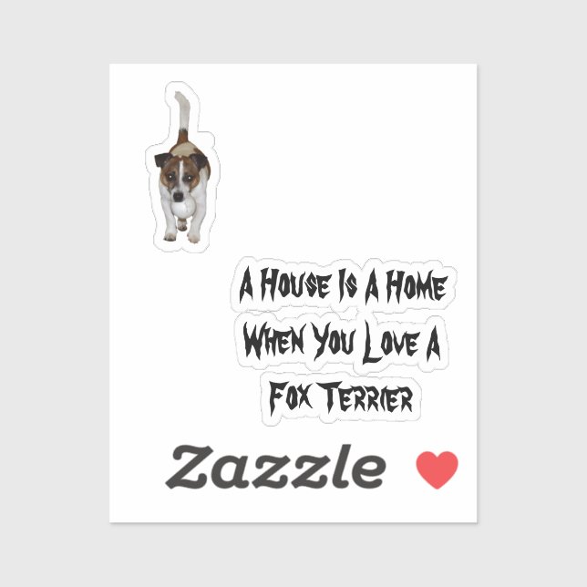 Fox Terrier, Liebe ist Logo, Aufkleber (Blatt)