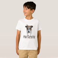Fox Terrier mit Logo, Jungs weißer T - Shirt