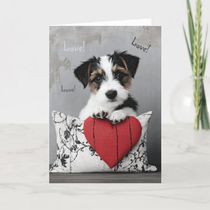 Fox Terrier Puppy Valentine Card Dankeskarte