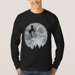 Fox Terrier Riding Moon Bike Halloween Lunar Cycli T-Shirt
